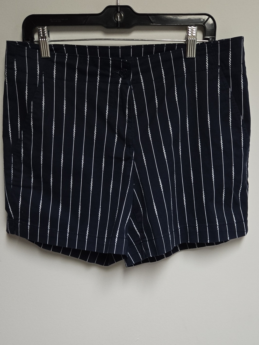 Nautica Navy and White Pinstripe Shorts Size 10